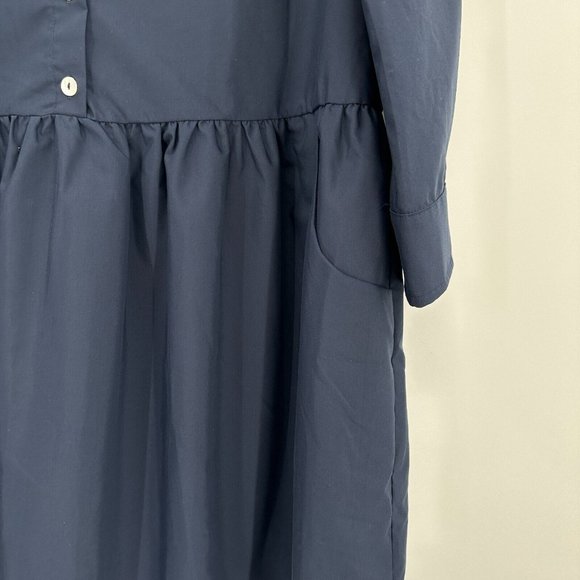 Tuckernuck Midnight Navy Blue Hayes Shirt Dress sz L Large Mini Length NWOT - Picture 4 of 8